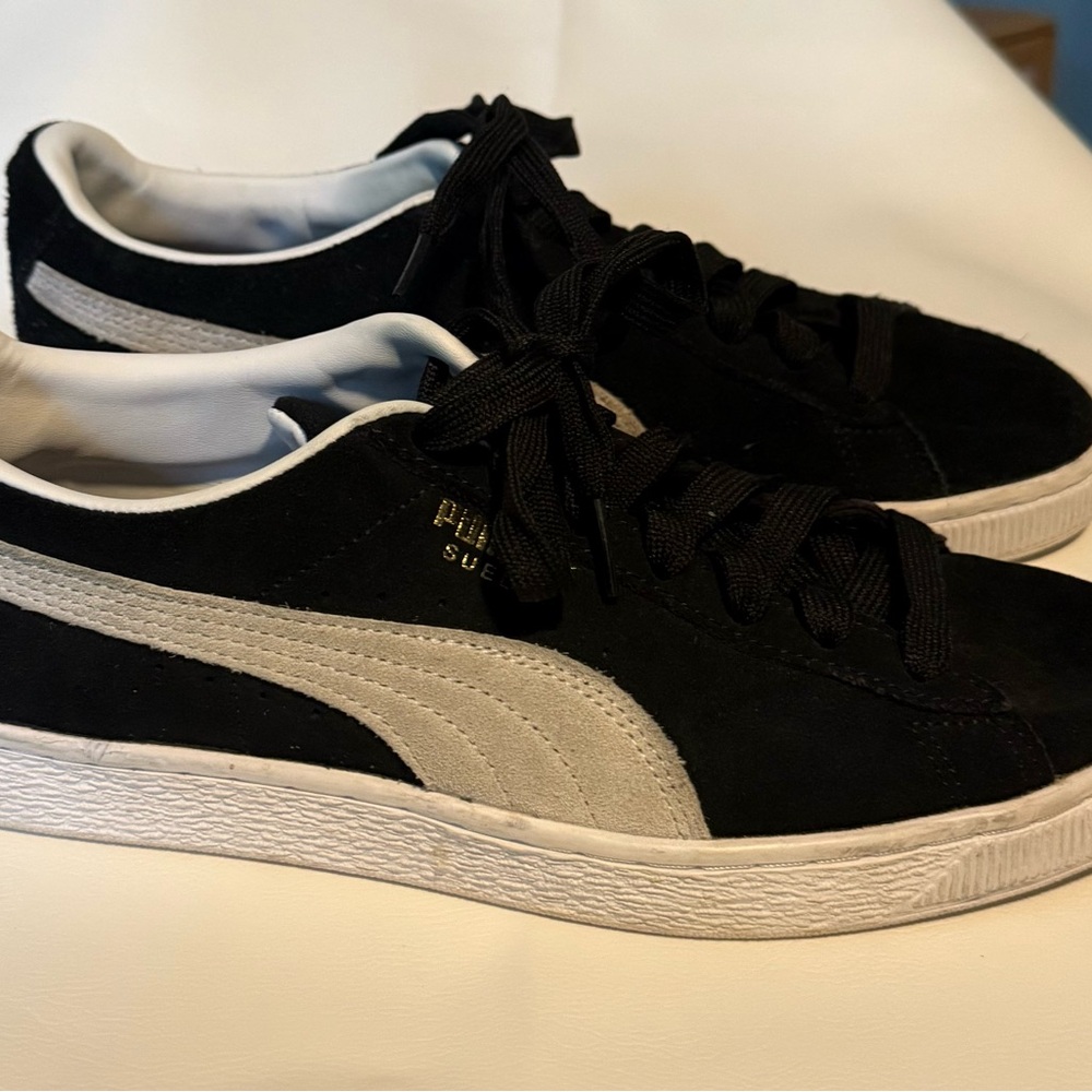 Puma Suede Black and White Sneakers